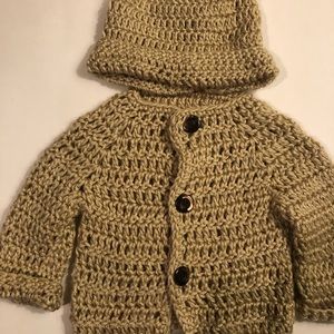 Baby Boy Sweater Set Beige Size 12M
